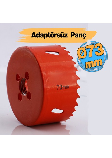Bi Metal Panç Ø 73 mm Delik Açma Alçıpan Ahşap Pvc Delme Testeresi Adaptörsüz 1 Adet