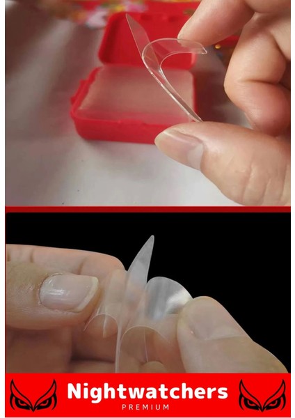 Deluxe Süper Güçlü Yapışkan Kolay Çıkarılabilir Çok Amaçlı 60 Parça Çift Taraflı Şeffaf Bant 1 Adet indirimleri