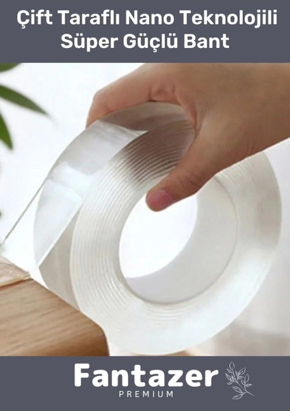 Premium Çift Taraflı Nano Teknolojili Süper Güçlü Bant Extra Güçlü Duvar Çerçeve Taşıyıcı 3 Metre