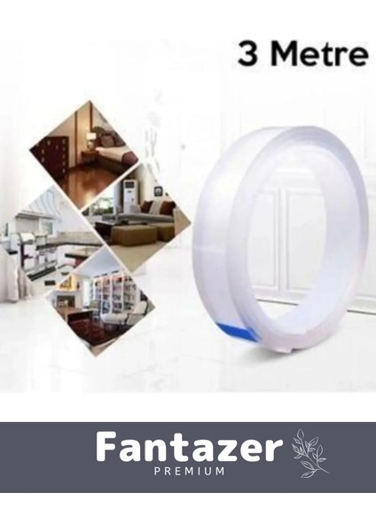 Premium Çift Taraflı Nano Teknolojili Süper Güçlü Bant Extra Güçlü Duvar Çerçeve Taşıyıcı 3 Metre