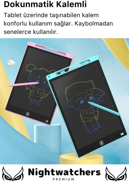 Premium LCD Ekranlı Kalemli Dijital Çizim Tableti Yazı Tahtası Boyama Resim 8,5 Inç Akıllı Tablet