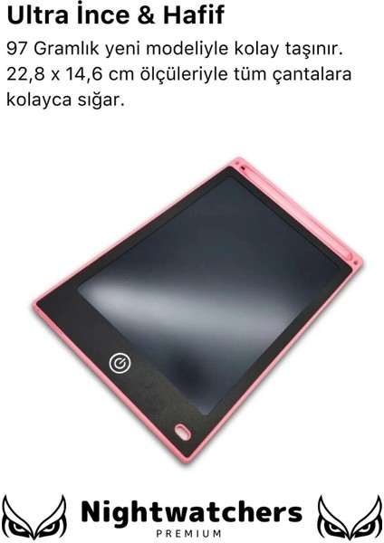Premium LCD Ekranlı Kalemli Dijital Çizim Tableti Yazı Tahtası Boyama Resim 8,5 Inç Akıllı Tablet