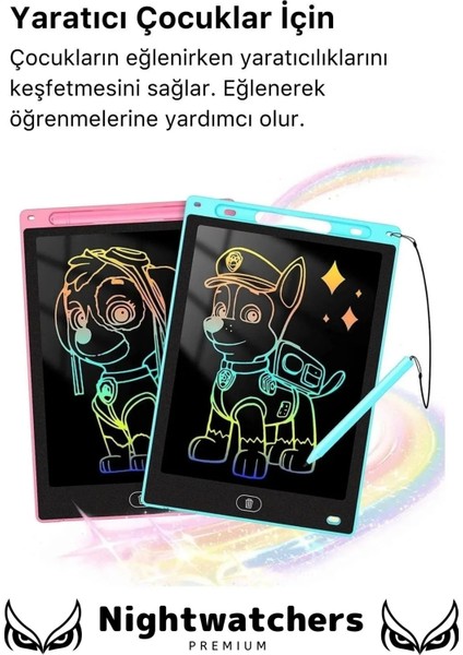 Premium LCD Ekranlı Kalemli Dijital Çizim Tableti Yazı Tahtası Boyama Resim 8,5 Inç Akıllı Tablet