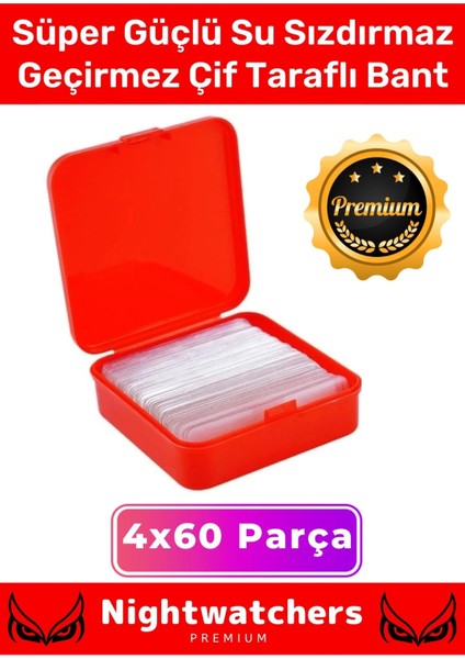 Deluxe Süper Güçlü Yapışkan Kolay Çıkarılabilir Çok Amaçlı 60 Parça Çift Taraflı Şeffaf Bant 4 Adet