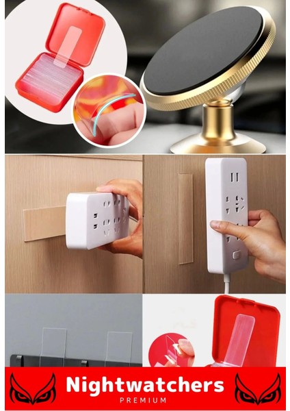 Deluxe Süper Güçlü Yapışkan Kolay Çıkarılabilir Çok Amaçlı 60 Parça Çift Taraflı Şeffaf Bant 4 Adet modelleri