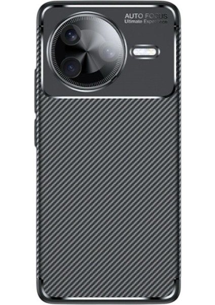 Xiaomi Poco F7 Pro Uyumlu Kılıf Negro Karbon Desen Silikon Siyah + Ekran Koruyucu