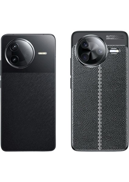 Xiaomi Poco F7 Ultra Uyumlu Kılıf Niss Deri Desen Silikon Siyah modelleri