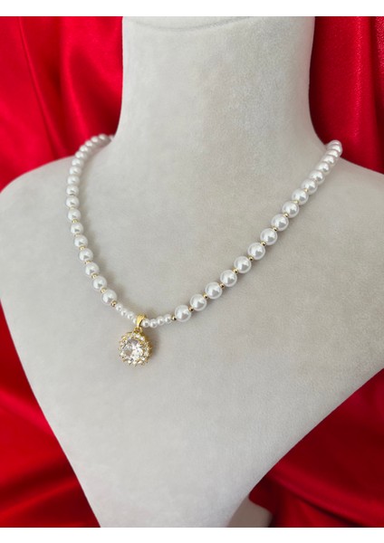 Pırlanta Model Inci Gold Çelik Kolye fiyatları