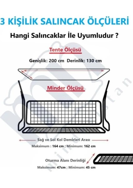 3 Kişilik Lüks Salıncak Kılıf Seti Süngersiz Düz Yeşil