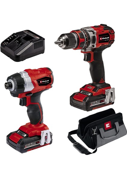 Akülü Darbeli Vidalama Seti TP-18V Twin Pack Bl,power X-Change (18V, Saklama Çantası, 2 x Akü ve Şarj Cihazı Dahil - Tp-Cd 18/50 Li-I + Tp-Cı 18 Li...