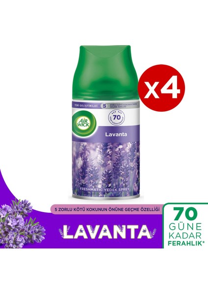 Oda Kokusu Freshmatic Makine Yedek Spreyi Lavanta x 4 Adet