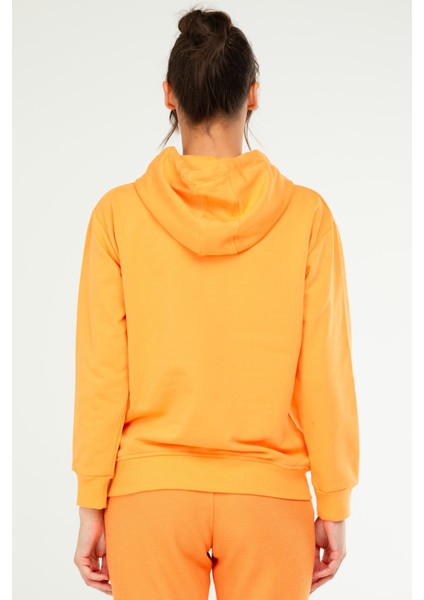 Beyaz - Siyah Oversize Basic Pamuklu Kapüşonlu Kanguru Cep Kadın Sweatshirt SC1242