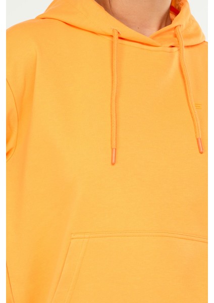 Beyaz - Siyah Oversize Basic Pamuklu Kapüşonlu Kanguru Cep Kadın Sweatshirt SC1242