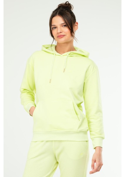 Beyaz - Siyah Oversize Basic Pamuklu Kapüşonlu Kanguru Cep Kadın Sweatshirt SC1242