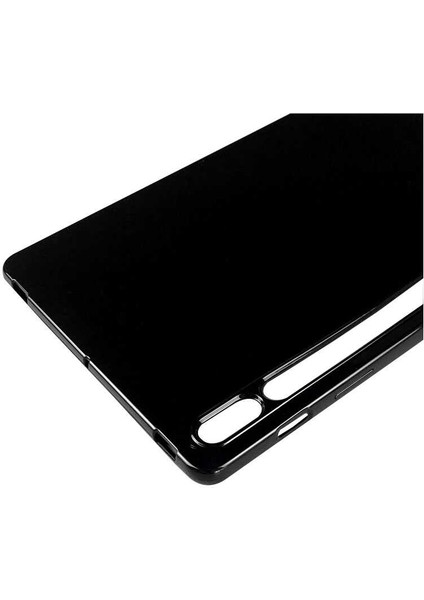 Samsung Galaxy Tab S7 Plus T970 Kılıf Uyumlu Zore Tablet Süper Silikon Kapak-Siyah