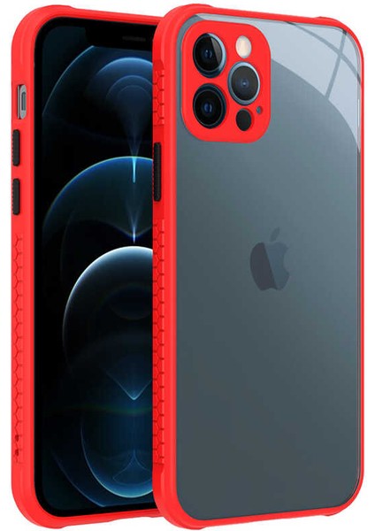 Apple iPhone 12 Pro Kılıf ​​vrdr Kaff Kapak-Kırmızı