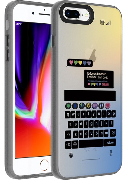 iPhone 8 Plus Uyumlu Desenli Vrdr Dragon Sert Kapak-Klavye
