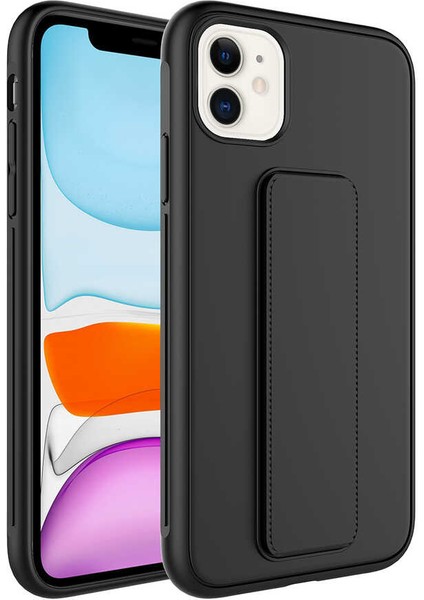 Apple iPhone 12 Uyumlu Vrdr Qstand Kapak-Kırmızı
