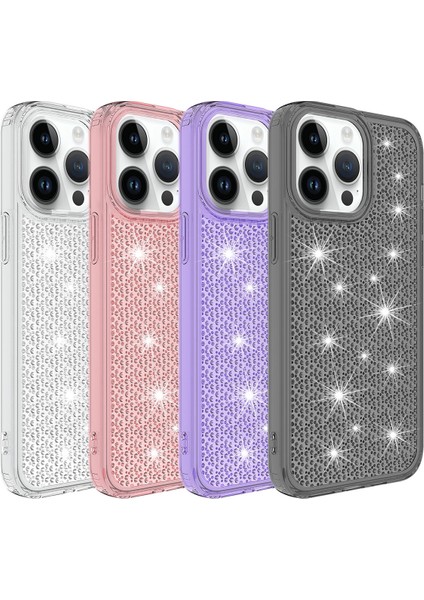Apple iPhone 14 Pro Kılıf Airbagli Parlak Tasarımlı Vrdr Snow Kapak-Renksiz