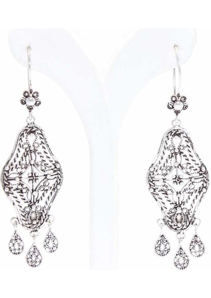 925 Ayar Gümüş Avize Model Telkari Küpe fiyatları