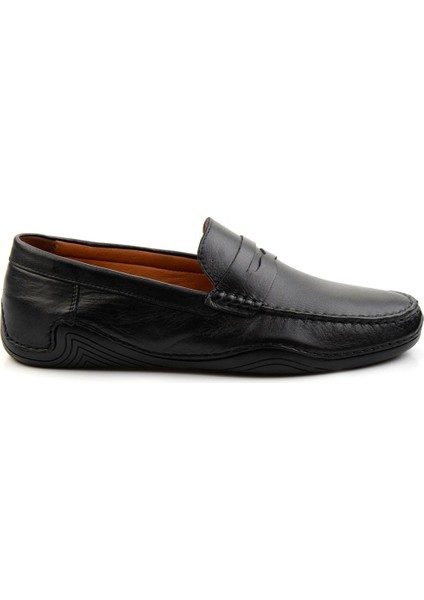 Siyah Leather Erkek Loafer Ayakkabı E01547008143