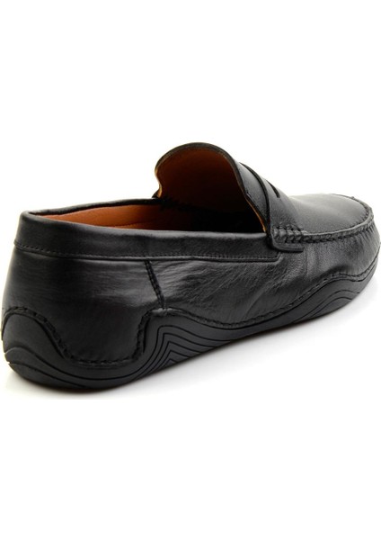 Siyah Leather Erkek Loafer Ayakkabı E01547008143 modelleri