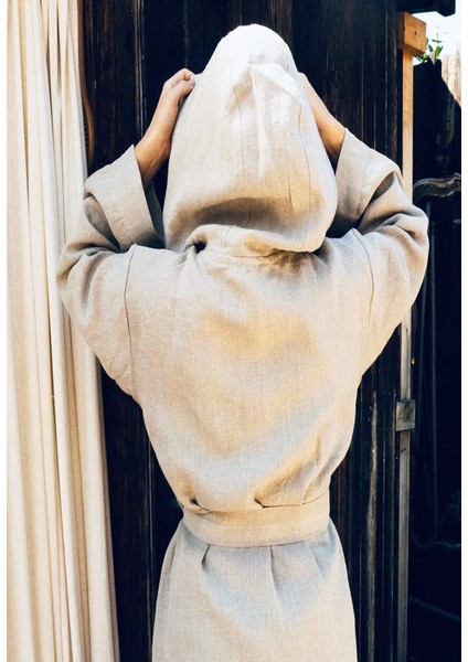 Keten BORNOZ(KAPŞONLU-130 Cmboy-Çift Kat) fiyatları