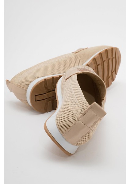 Kaydırmaz Taban Taşlı Kadın Babet NUDE modelleri