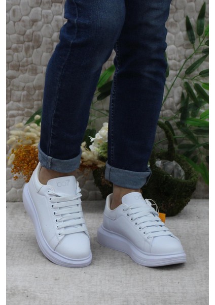 B-150 Beyaz Rahat Kalın Taban Sneaker Erkek Spor Ayakkabı fiyatları