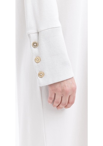 Manşeti Kalın Ribanalı Düğme Detaylı Kadın Elbise S6017A0 fırsatları