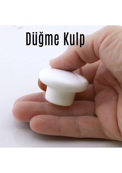 Mantar Kulp Düğme 1 Adet Çekmece Mutfak Mobilya Dolabı Dolap Kulpu Kulbu Plastik Kulp Beyaz