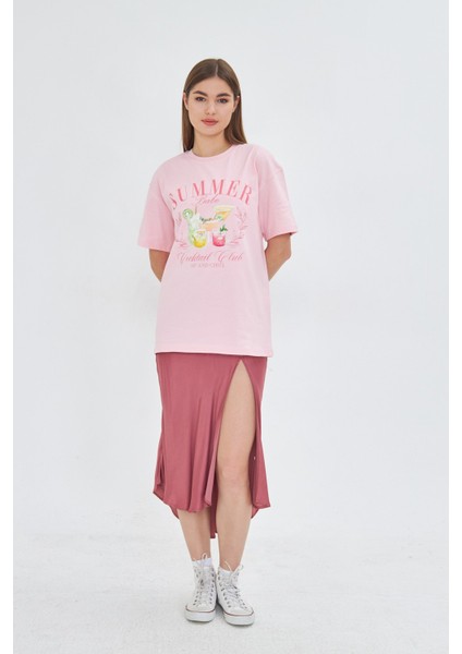 Summer Babe Baskılı %100 Tasarım Kadın Tişört modelleri