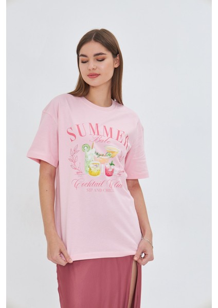 Summer Babe Baskılı %100 Tasarım Kadın Tişört indirimleri