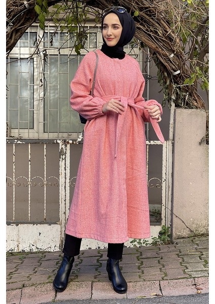Düğmeli Kaşe Kap Somon