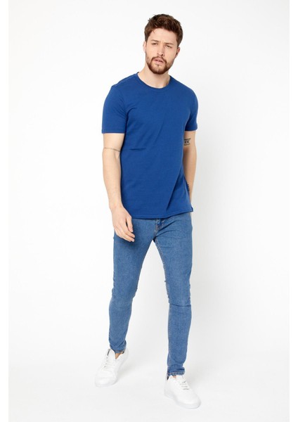 Erkek Çok Renkli T- Shirt Regular Fit Rahat Kesim Bisiklet Yaka Basic Tişört