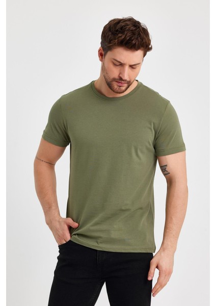 Erkek Çok Renkli T- Shirt Regular Fit Rahat Kesim Bisiklet Yaka Basic Tişört