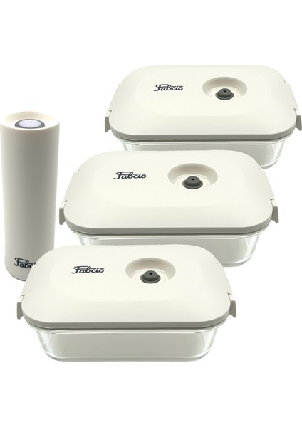 Fresco Vakumlu Saklama Kabı Seti (Vakum Popmpası + 3 Adet 1lt Kap)