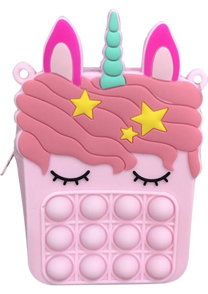 E Stili Yeni Unicorn Basit Dimple Messenger Çanta Oyuncağı Itiş Balonu Anahtarlık Cüzdan - Türkçe (Yurt Dışından)