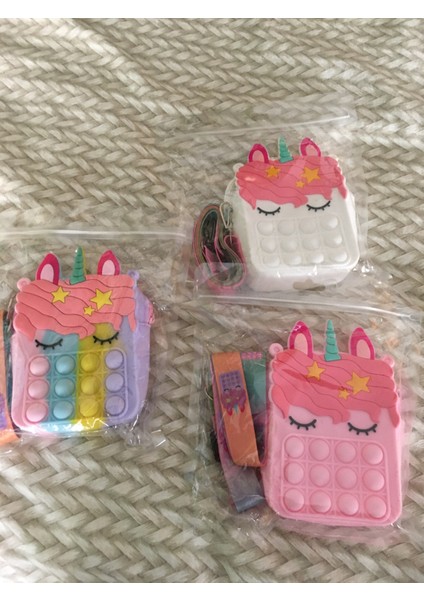 E Stili Yeni Unicorn Basit Dimple Messenger Çanta Oyuncağı Itiş Balonu Anahtarlık Cüzdan - Türkçe (Yurt Dışından)