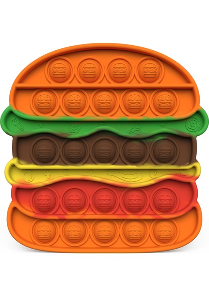 Hanbao Tarzı Çocuklar ve Yetişkinler Için Burger + Patates Oyuncağı Bas Pop It Fidget Oyuncak Sıkıştırma Duyusal Oyuncak Push Pop Kabarcık Fidget Duyusal Oyuncak (Yurt Dışından)