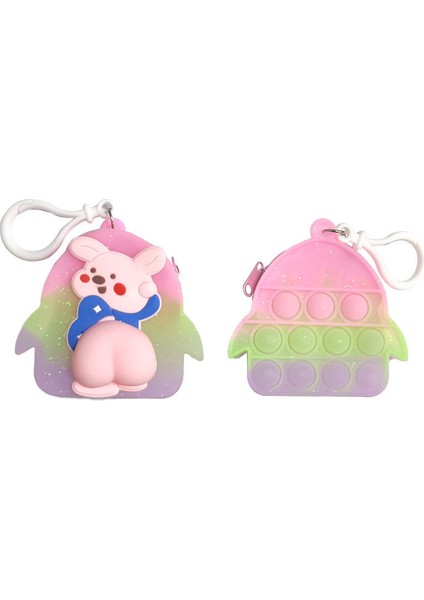 MS-0225 Stili Yeni Fidget Oyuncak Popet Duyusal Popet Silikon Itiş Balonu Kırtasiye Saklama Çantası Popite Poppit Dekompresyon Bozuk Para Cüzdanı Popo It (Yurt Dışından)