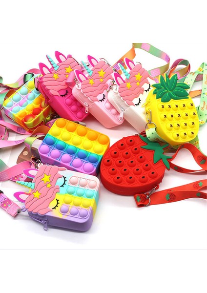 No.28 Stili Çocuklar Için Unicorn Desenli Popit Çanta ve Oyuncaklar - E-Ticaret Başlığı (Yurt Dışından)