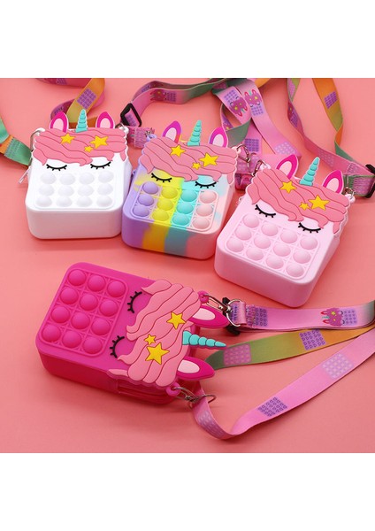 No.14 Tarzı Çocuklar Pop It Gökkuşağı Unicorn Omuz Çantası Fidget Oyuncaklar Kawaii Bozuk Para Cüzdanı Otizmi Hafifletmek Silikon Parmak Oyuncağı Hediye (Yurt Dışından) fiyatları