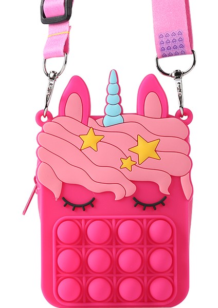 No.19 Tarzı Dikkat Dağıtıcı Oyuncaklar Işıltılı Unicorn Poppy Zamanı Sikke Cüzdan Bayan Çantası Silika Basit Çukur Çanta (Yurt Dışından)