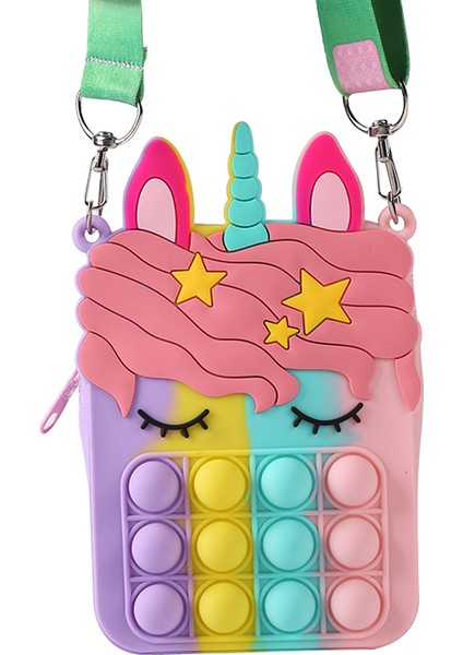 No.13 Tarzı Dikkat Dağıtıcı Oyuncaklar Işıltılı Unicorn Poppy Zamanı Sikke Cüzdan Bayan Çantası Silika Basit Çukur Çanta (Yurt Dışından) fırsatları