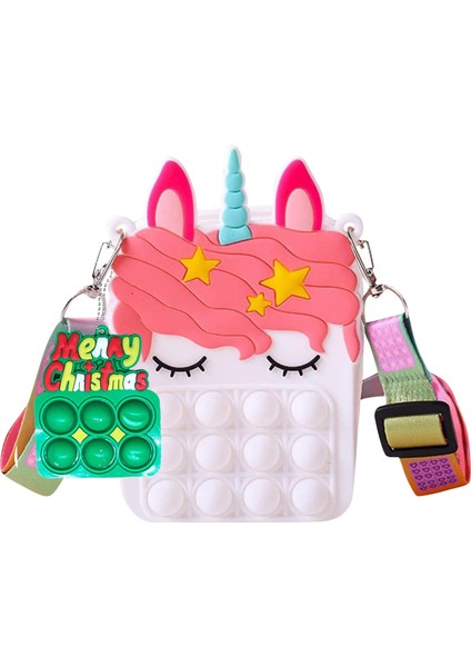 O Tarzı Yeni Popits Pops Kawaii Çizgi Domuzlar Sikke Cüzdan Silikon Kız Çantası Çocuk Parmak Itme Kabarcık Oyuncak Çanta Hediye (Yurt Dışından)
