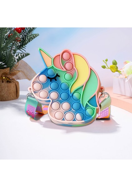 Q Stili Yeni Popits Pops Kawaii Çizgi Domuzlar Sikke Cüzdan Silikon Kız Çantası Çocuk Parmak Itme Kabarcık Oyuncak Çanta Hediye (Yurt Dışından)