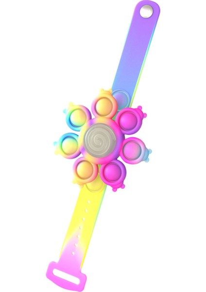 C Stili Tie Dye Fidget Luminous Push Bubble Popet Bileklik Duyusal Oyuncaklar Çocuklar Parmak Oyuncağı (Yurt Dışından)