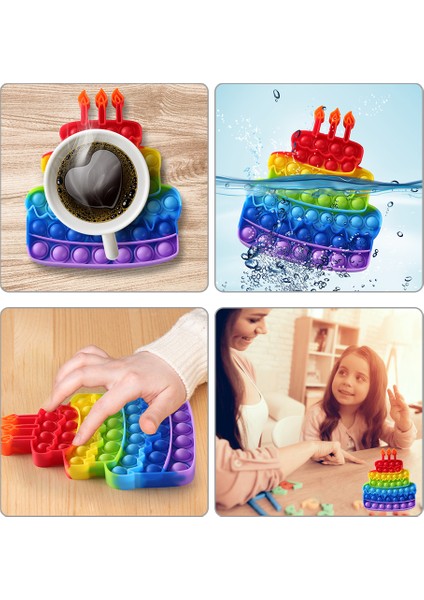 1688-SEN-05-4 Stilleri Kek Fidget Oyuncakları Pop It Eller Duyusal Oyuncak Masaüstü Balon Basma Aritmetik Oyunu Plak Çocukların Doğum Günü Hediyesi (Yurt Dışından) fırsatları