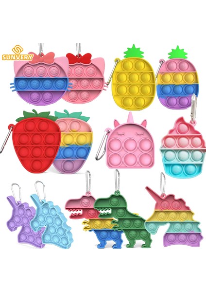 Çilek 02 Tarzı Yeni Itme Anahtarlığı Sallanan Kolye Oyuncaklar Basit Dimple Ananas Tek Boynuzlu Mmpl Işıklandırıcı Figet stress Oyun Çocuklar Son Oyun (Yurt Dışından) fiyatları